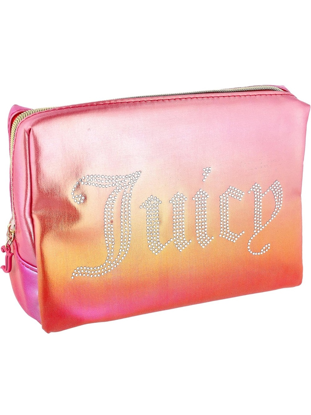 Juicy Couture | Pink & Orange Ombre Cosmetic Bag with Crystal Juicy Logo